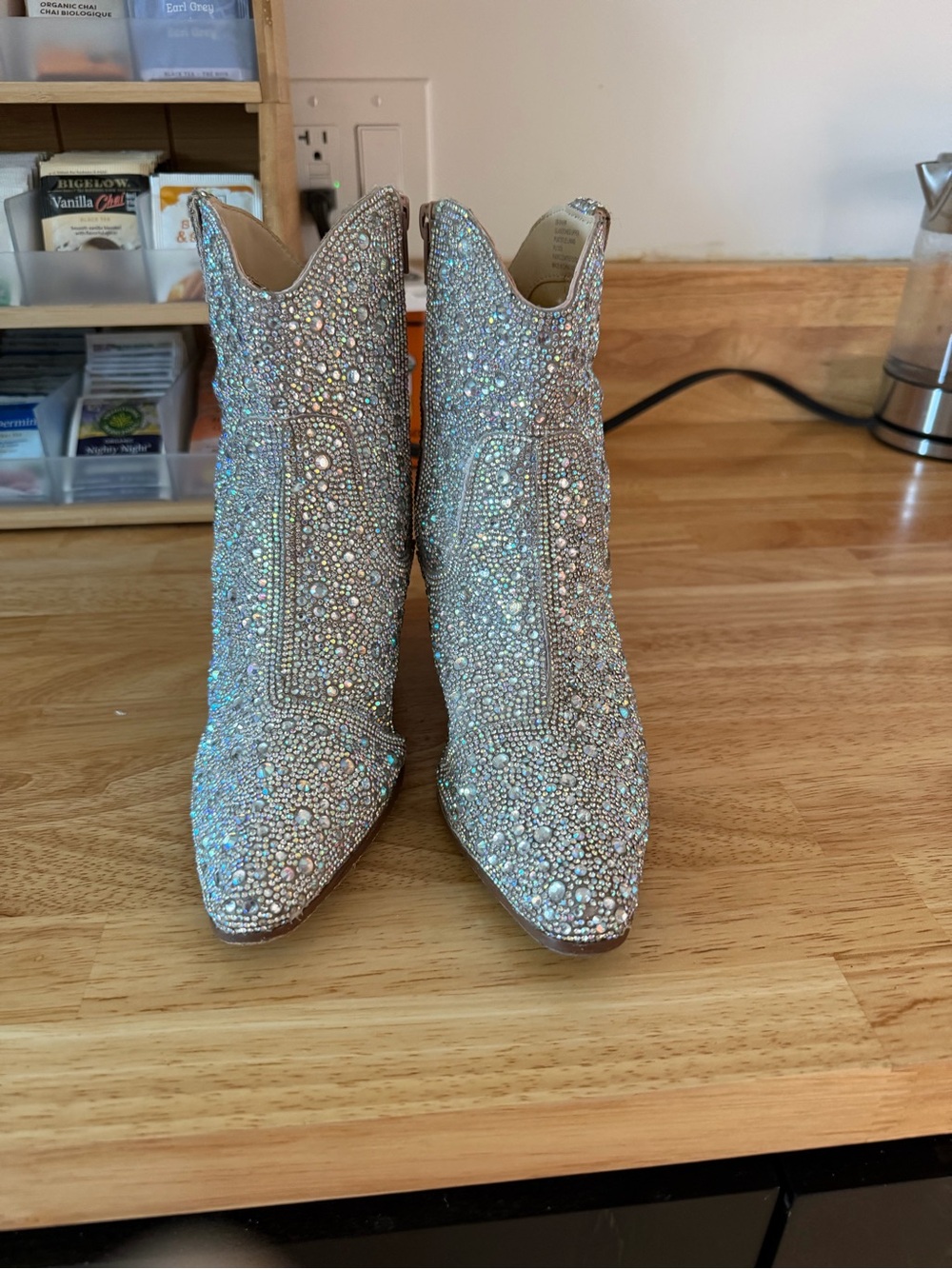 Betsy Johnson - Crystal Embellished Women's Ankle Boots - Silver